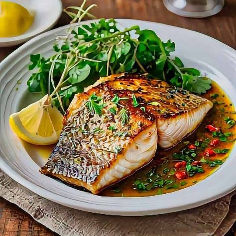 Barramundi Fish Recipes, Meats High In Protein, Australian Food Recipes, King Fish Recipe, Cheese And Bacon Rolls, Barramundi Fish, Barramundi Recipes, Australian Meat Pie, Sticky Pork Ribs