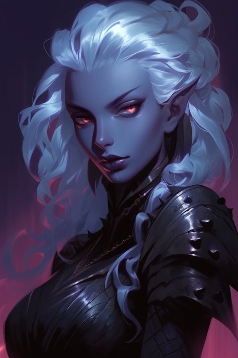 Drow Priestess, Half Drow Female, Drow Cleric, Drow Character Design, Drow Woman, Dark Elf Woman, Drow Female, Drow Dnd, Winter Warlock