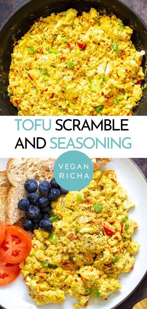 Vegan Eggs Scramble, Vegan Tufo Scramble, Tofu Scrambled Eggs, Vegan Tofu Scramble, Best Vegan Breakfast, Tofu Scramble Vegan, Scrambled Tofu Recipe, Tofu Breakfast, Savory Breakfast Recipes