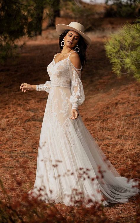 Vintage Inspired Boho Wedding Gown With Cold-Shoulder Cutouts | All Who Wander White Dress Shirt Women, Blush Wedding Gown, Wedding Dress Black, Bohemian Wedding Dress, Long Wedding Dresses, Dress Shirts For Women, Blush Wedding, Wedding Dress Long Sleeve, Bohemian Wedding