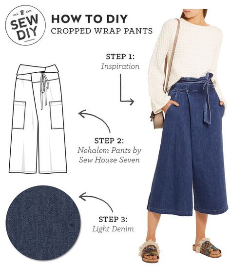 Wrap Pants Outfit, Wrap Pants Pattern, Pantalon Thai, Diy Fashion Trends, Diy Outfits, Diy Pants, Sewing Pants, Wrap Pants, Young Women Fashion