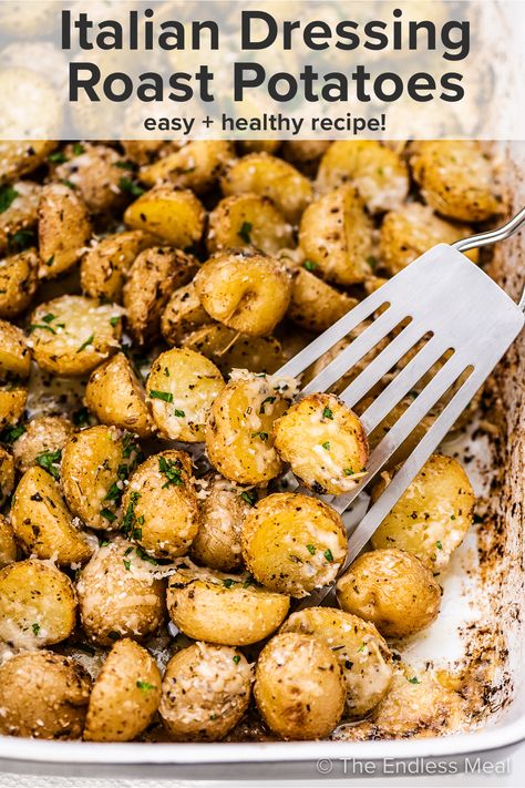 Italian Dressing Potatoes - The Endless Meal® Easy Air Fryer Potatoes, Parmesan Potato Recipe, Air Fryer Potatoes, Eggs Potatoes, Greek Lemon Potatoes, Italian Dressing Recipes, Italian Potatoes, 2023 Recipes, Zesty Italian Dressing