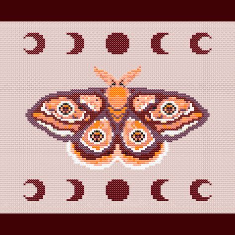 Moth cross stitch pattern PDF, gothic luna moth CrossStitchArt Instant download Luna Moth Cross Stitch Pattern Free, Luna Moth Cross Stitch, Moth Cross Stitch, Gothic Cross Stitch, Cross Stitch Pattern Free, Lunar Moth, Animal Cross Stitch, Flowers Cross Stitch, Gothic Crosses