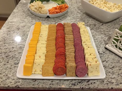 Meat and cheese tray, target platter, party appetizer ideas Cheese N Cracker Tray, Cheese N Crackers Platter, Cheese Cracker Tray Ideas, Meet And Cheese Tray, Crackers Meat And Cheese Tray, Cute Meat And Cheese Tray Ideas, Cheap Meat And Cheese Board, Cheese Meat Platter, Cracker Cheese Platter Party Trays