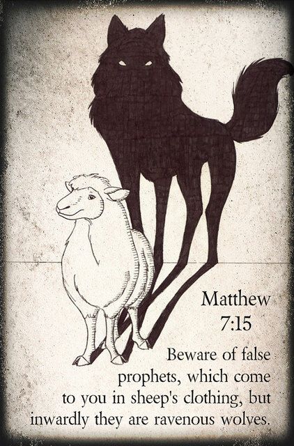 Matthew 7:15 | Flickr - Photo Sharing! Beware Of False Prophets, Sheep Clothing, False Prophets, A Sheep, Jesus Christus, Bible Art Journaling, A Wolf, Bible Art, Holy Bible