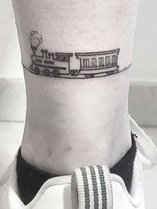 Cute Train Tattoo, Train Tracks Tattoo, Train Tattoos For Women, Simple Train Tattoo, Locomotive Tattoo, Carpenter Tattoo, Train Tattoos, Tattoo Sweatshirt, Train Tattoo