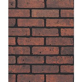 47.75-in x 7.98-ft Embossed Ash Hardboard Wall Panel --- for focal wall or **backsplash** -- paint white or whitewash to update Dark Grout, Faux Brick Wall Panels, Brick Wall Paneling, Faux Brick Panels, Red Brick Walls, Black Grout, Red Brick Wall, Easy Home Improvement, Faux Brick Walls