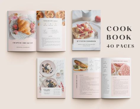 Cookbook Template Recipe Book Template Editable Canva - Etsy Book Design Templates, Table Of Content, Recipe Book Design, Free Planner Templates, Cookbook Design, Recipe Book Templates, Cookbook Template, Best Cookbooks, Ebook Template