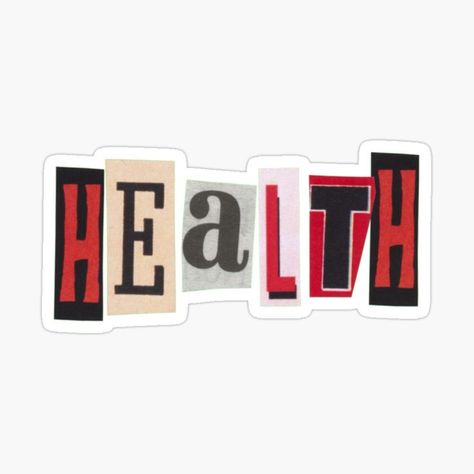 A sticker that reads "health" for labeling notebooks, binders, and more. Book Cover Art Diy, Notebook Labels, Class Labels, Subject Labels, School Middle School, Music Poster Ideas, Health Class, School Labels, Book Labels