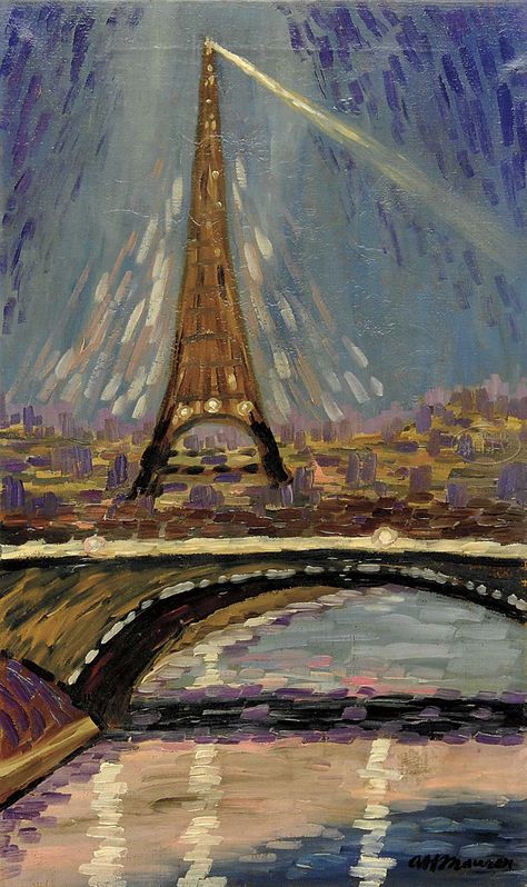 THE EIFFEL TOWER  -    ALFRED HENRY MAURER (AMERICAN, 1868 – 1932)  Neo-Impressionism Art Movement Neo Classical Painting, Neo Classical Art, Neo Impressionism, Maurice Utrillo, Eiffel Tower Painting, Paris Painting, Guided Art, Pierre Bonnard, Georges Seurat