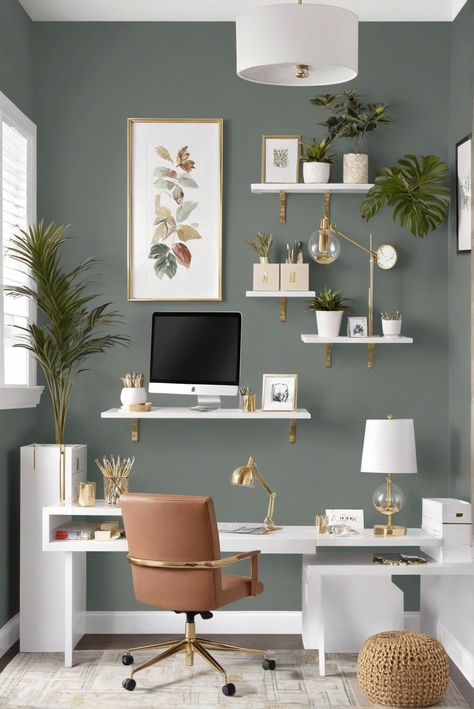 - Home office
- Paint colors
- Productivity
- Style Office Feature Wall Ideas Paint Colors, At Home Office Paint Colors, Work From Home Office Paint Colors, Light Office Paint Colors, Color Scheme For Office, Best Wall Colors For Home Office, Calming Home Office Colors, Home Office Color Scheme Cozy, Office Space Color Palette