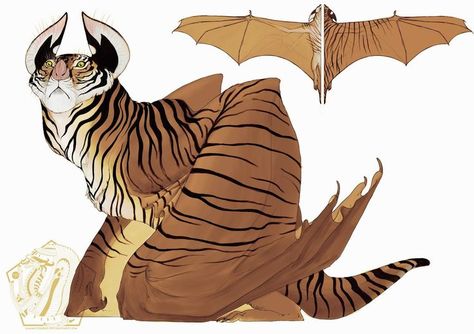 Tora - the tigerbat Creature Fantasy, Creature Artwork, Mythical Animal, Fantasy Beasts, Creature Drawings, Fantasy Monster, Fantasy Creatures Art, Mythical Creatures Art, Mythological Creatures