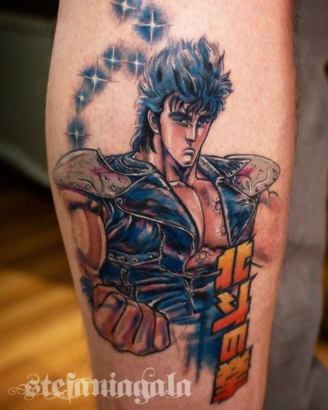 Ken Shiro Tattoo - Okuto - Ken Il Guerriero  by Stefania Gala - Evil Machines - Roma - Italia  Tatuaggio polpaccio www.evilmachinestattoo.com Ken Shiro, Sailor Moon, Watercolor Tattoo, Portrait Tattoo, Moon, Tattoos, Anime, Quick Saves