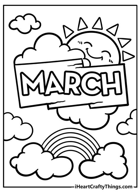 March Colouring Pages, Spring Break Coloring Pages, Spring Coloring Sheets For Preschool, April Coloring Pages Free Printables, Months Of The Year Coloring Pages, Monthly Coloring Pages, Months Coloring Pages, Color Pictures For Kids Free Printable, March Coloring Sheets