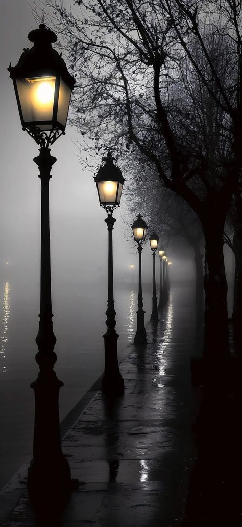 Street Lamp Aesthetic, Gothic Quotes, Unique Scenery, Calming Images, Diy Gem, Street Lights, Beautiful Dark Art, Cool Wallpapers Art, Jolie Photo