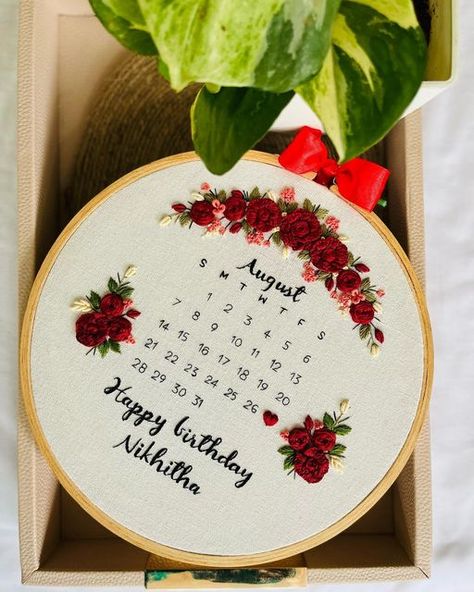 Happy Birthday Embroidery Designs, Embroidery Birthday Gift Ideas, Birthday Hoop Embroidery, Happy Birthday Embroidery Hoop, Happy Birthday Embroidery, Birthday Embroidery, Embroidery Hoop Art Diy, Basic Hand Embroidery Stitches, Hand Embroidery Patterns Free