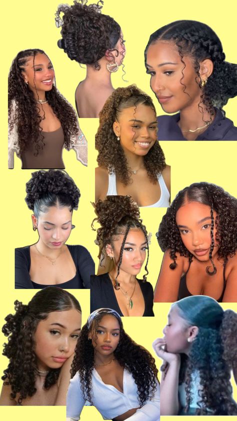 Quick Curly Hairstyles, 3c Natural Hair, Hairstyle Examples, Mixed Curly Hair, Quick Natural Hair Styles, Hair Coils, Cute Curly Hairstyles, Curly Hair Styles Easy, Pretty Braided Hairstyles