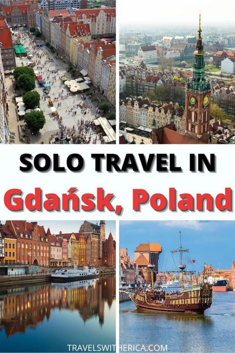 Are you looking for a unique city to visit in Poland? Click through and learn everything you need to know to plan the perfect trip to Gdańsk, Poland. This post covers everything from how to get to Gdańsk, what to do in Gdańsk, how to stay safe in Gdańsk, and why you should even visit Gdańsk in the first place. Gdańsk is a super underrated city in Poland, and you'll want to visit it before word gets out about how amazing it is. via @Travels with Erica Poland Itinerary, Poland Itinerary Travel, Poland Gdansk, Poland Travel Photography, What To Do In Gdansk, Gdansk Poland, Solo Travel Tips, Gdansk, Krakow