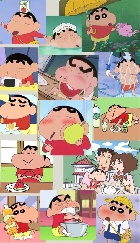 Shinchan Collage, Shinchan Pictures, Nohara Family, Shinchan Wallpapers, Best Cartoon Shows, Childhood Memories Aesthetic, Shin Chan Wallpapers, Asthetic Picture White And Black, Sinchan Wallpaper