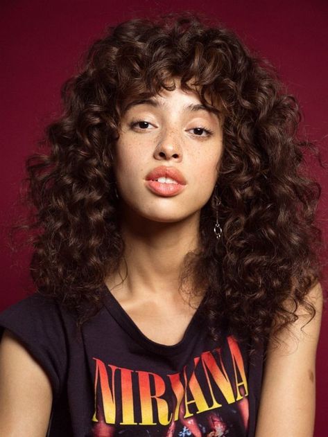 Khadijha Red Thunder, Curly Shag Haircut, Natural Curly Hair Cuts, Red Thunder, Curly Bangs, Haircuts For Curly Hair, Curly Hair Inspiration, Cut My Hair, Curly Hair Cuts