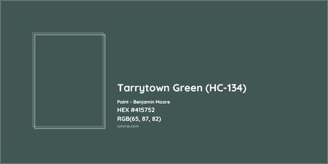 Benjamin Moore Tarrytown Green (HC-134) Paint color codes, similar paints and colors Tarrytown Green Color Palette, Bm Tarrytown Green, Benjamin Moore Tarrytown Green, Benjamin Moore Regent Green, Tarrytown Green Benjamin Moore, Tarrytown Green, Green Benjamin Moore, Munsell Color System, Analogous Color Scheme