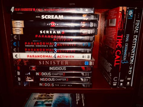 Paranormal Activity Movie Aesthetic, Final Destination Aesthetic, Emo Rooms, Paranormal Activity Movie, Scream Trilogy, Physical Media, Parking Tickets, Final Destination, Paranormal Activity