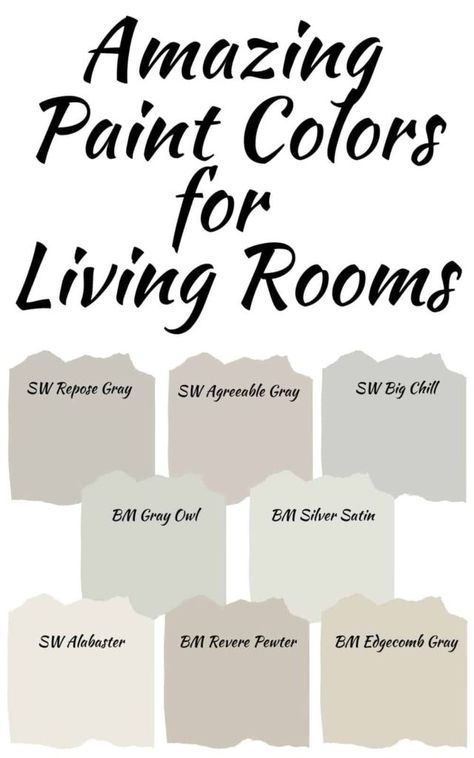 Need a paint color for your living room? Check out one of these 8 amazing neutral paint colors for your living room. #livingroom #home #paintcolors #interiordesign Popular Neutral Paint Colors, Best Neutral Paint Colors, Farmhouse Paint Colors, Popular Paint Colors, Pintura Exterior, Farmhouse Paint, Revere Pewter, Neutral Paint Colors, Paint Colors Benjamin Moore