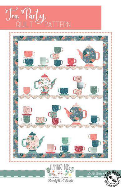 Tea Party Quilt Pattern Cake Quilt, Quilt Stores, Afternoon Tea Parties, Pdf Quilt Pattern, Precut Quilts, Party Kit, Belly Band, Party In A Box, Quilt Sizes