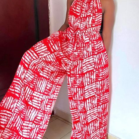 The fun thing about our Adire material is that; you can create fun and interesting styles with any of our Adire material. Swipe to see some styles that you can recreate ❤️🫶🏾 Have a beautiful weekend ❤️ #adirestyles #adirefashion #adireafricantextiles #adirestyles #adirelovers Wide Leg Ankara Jumpsuit, Ankara Romper Jumpsuits, Pallazo Jumpsuit Styles, Halter Neck Jumpsuit Outfit, Silk Jumpsuit Outfit, Ankara Jumpsuit Outfit, Ankara Jumpsuits For Women, Loss Dress, Silk Fabric Texture