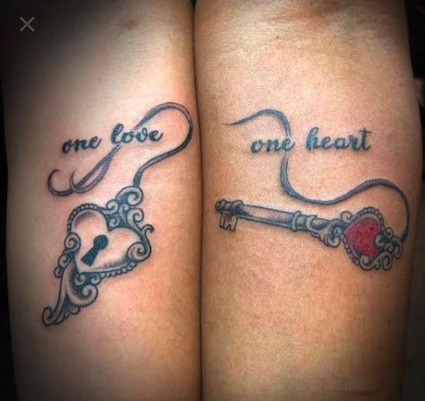 Fiance Tattoos, Couple Tattoo Heart, Psychology Tattoo, Marriage Tattoos, Partner Tattoos, Couples Tattoo, Best Couple Tattoos, Cute Couple Tattoos, Animal Tattoo Ideas