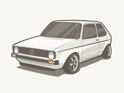 Jetta Mk1, Auto Illustration, Tufting Ideas, Go Kart Plans, Vw Mk1, Race Photography, Vw Art, F1 Art, Golf Mk2