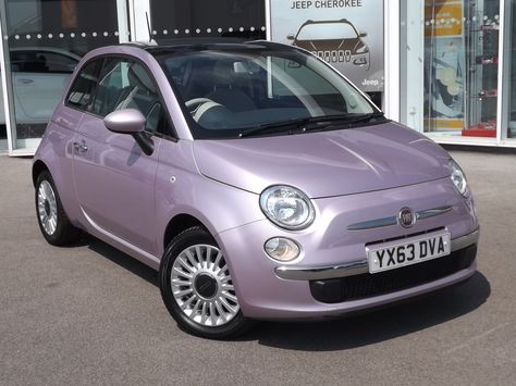 Fiat 500 1.2 Lounge Purple Fiat 500, Lavender Car, Fiat 500 Car, Fiat 500c, Purple Car, Girly Car, Car Mods, Pretty Cars, Cars 3