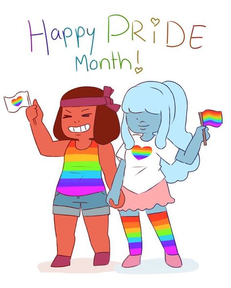 Ruby And Sapphire, Happy Pride Month, Lgbtq Stuff, Pride Art, We Are The Crystal Gems, Lgbt Love, Lgbt Art, Happy Pride, The Crystal Gems