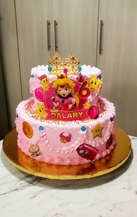 Peach Cakes, Peach Birthday, Peach Cake, Princesa Peach, Beautiful Birthday Cakes, Beautiful Birthday, Girls Birthday, Kids Cake, Mario Bros