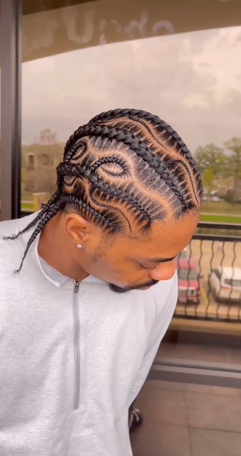 Men Braids Cornrows, Cornrows With Designs Men, Cornrow Braid Styles Men, Cornrows Styles Men, Men’s Braided Designs, Guys Braids Men Hairstyles, Mens Stitch Braids, Braid Ideas For Men, Braid Men