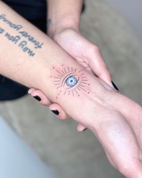 Evil Eye Throat Tattoo, See No Evil Eye Tattoo, Pretty Evil Eye Tattoo, Evil Eye Butterfly Tattoo, Protection Eye Tattoo, Evil Eye Mandala Tattoo, 3rd Eye Tattoo Women, Blue Evil Eye Tattoo, Turkish Eye Tattoo