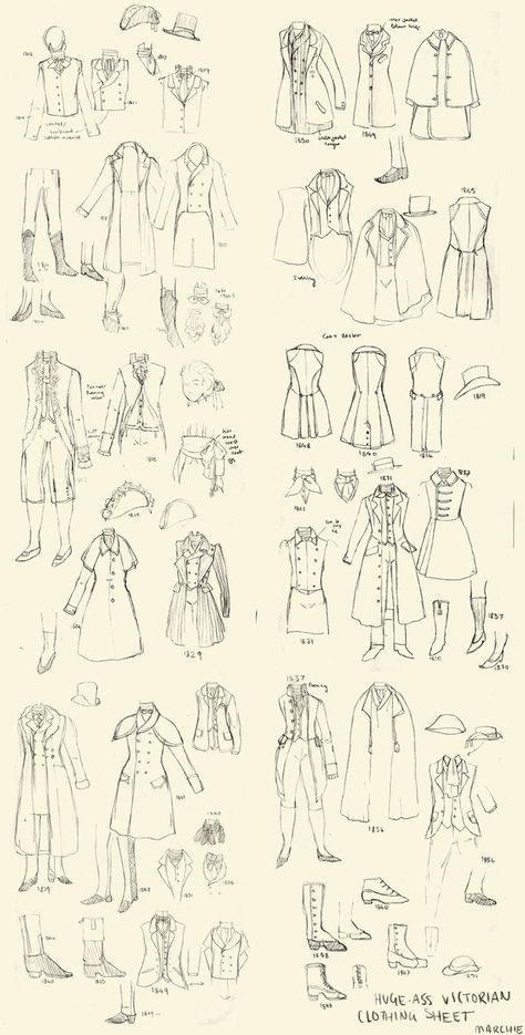 huge victorian clothing ref by marchie on DeviantArt Victorian Mens Fashion, Victorian Mens Clothing, Victorian Men, Victorian Man, Victorian Clothing, Guy Drawing, Fashion Design Drawings, Drawing Clothes, Drawing Skills