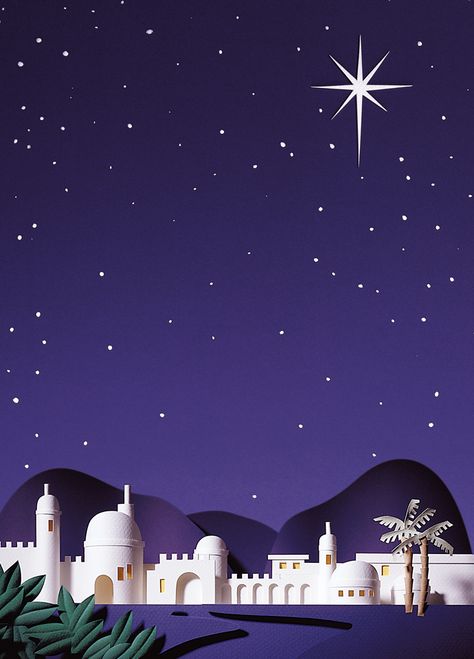 Little Town Of Bethlehem, Nativity Silhouette, Diy Nativity, Christmas Program, Christmas Party Themes, Paper Sculptures, Christmas Scenery, 카드 디자인, Christmas Nativity Scene