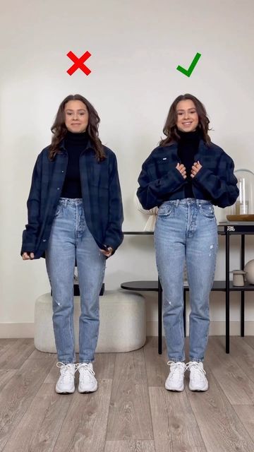 SENSTYLABLE on Instagram: "MOST VIRAL JACKET HACKS COMPILATION 🧥 credit @bobrownn 1️⃣ Crop your jacket easily with a belt 2️⃣ New way to style your overshirt/jacket 3️⃣ How to tie your trenchcoat in seconds neatly 👀 Follow @senstylable for daily #fashioninspo and #stylingtips #outfitideas #instastyleblogger #womenswear #fashionbattle #battle #trending #wiwt #fashionista #outfitreel #fashionreel #womensstyle #styleinspiration #outfitinspiration #fashionreels #mostviral #tophacks #tipsandtri Crop Top With Oversized Jacket, How To Wear Jackets Women, How To Alter A Jacket That Is Too Big, Cropped Demin Jacket Outfit, Crop Jacket Hack, How To Crop Jacket, How To Crop A Jean Jacket, How To Crop A Jacket With A Zipper, Denim Jacket Hacks