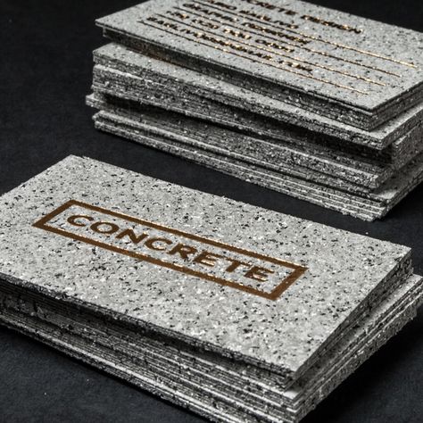 Concrete Style Business Cards with Gold Foiling | JukeBoxPrint.com Concrete Business Cards, Letterpress Business Card Design, Examples Of Business Cards, Construction Business Cards, Company Business Cards, Buisness Cards, Letterpress Business Cards, Minimal Business Card, Luxury Business Cards