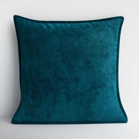 AllModern Edgar Square 100% Cotton Pillow | Birch Lane Leather Pillows, Contemporary Throw Pillows, Teal Leather, Modern Throw Pillows, Leather Pillow, Birch Lane, Cotton Pillow, Edge Design, Joss And Main