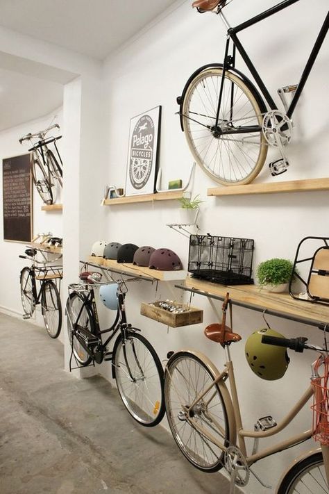 Six Creative Garage Renovation Ideas, garage as storage room Bike Storage Home, Bike Storage Apartment, Bike Storage Garage, Bike Storage Solutions, Bike Hanger, Garage Renovation, Bike Room, Apartment Storage, Space Apartments