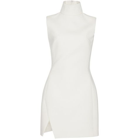 MUGLER Tailored Coating Dress (€1.380) ❤ liked on Polyvore featuring dresses, vestidos, white, turtleneck top, sleeveless turtleneck, sleeveless turtleneck tops, sleeveless sheath dress and white turtleneck White Turtleneck Dress, Turtleneck Dress Sleeveless, White Off Shoulder Dress, White Fitted Dress, White Sheath Dress, White Vintage Dress, Fitted Sheath Dress, Sleeveless Wrap Dress, Off Shoulder Dresses