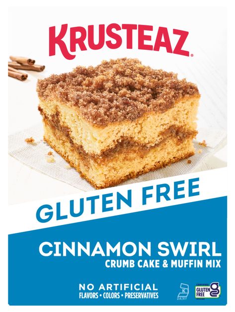 Gluten Free Eggnog Crumb Cake | Krusteaz Krusteaz Recipes, Cinnamon Crumb Cake, Crumb Cake Muffins, Gluten Free Cake Mixes, Gluten Free Baking Mix, Gluten Free Cinnamon, Perfect Morning Routine, Muffin Mix, Perfect Morning