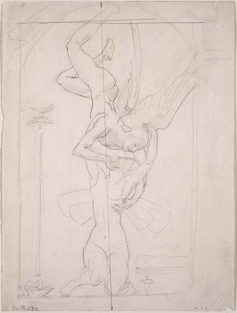 Bending Backwards Pose, Women Laying Down Pose Drawing, Eros And Psyche Tattoo, Psyche Tattoo, Eros Tattoo, Singer Drawing, Lovers Sketch, Eros And Psyche, John Singer Sargent