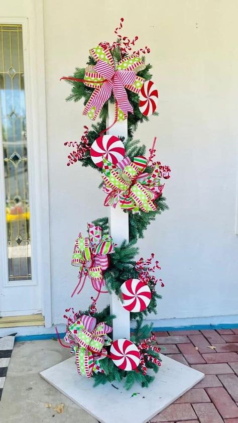 14 Peppermint Christmas Decor Ideas » Lady Decluttered Peppermint Christmas Decorations Diy, Peppermint Christmas Decor, Peppermint Decorations, Peppermint Christmas Decorations, Lady Decluttered, Christmas Stairs, Christmas Gift Tags Diy, Christmas Crafts To Sell, Peppermint Christmas