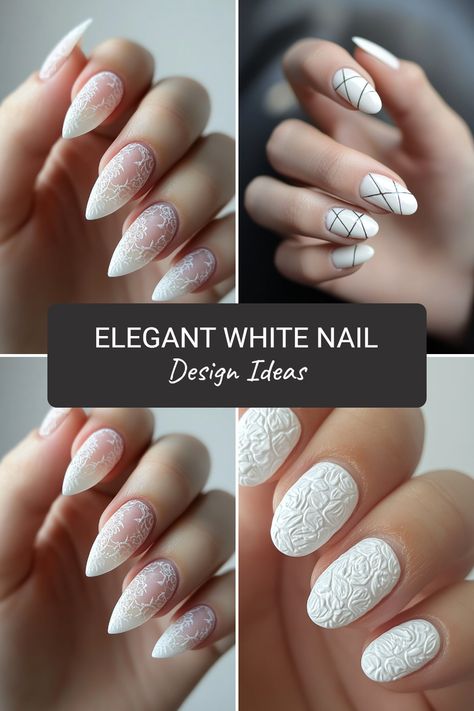 Discover the enchantment of white nails with our collection of elegant nail design ideas. This guide not only reveals the latest trends but explores the classic appeal and symbolic meaning of white in the nail art world. Learn tips to maintain impeccable white manicures, perfect for any occasion, including weddings and everyday wear. From minimalistic looks to more intricate designs, there's something to inspire everyone. Elevate your nail game with styles that showcase your beauty and feel timeless and chic. Unique Nail Designs Classy, White Nail Design Ideas, Nail Design Tips, Of White Nails, Professional Nail Designs, White Nail Design, Classy Inspiration, Sophisticated Manicure, Unique Nail Designs