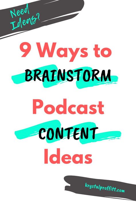 How do you keep coming up with podcast ideas? Hopefully you're planning to be in the podcasting game for a long time. But with that commitment, you have to keep creating fresh, original content weekly.  Today, we're exploring 9 Ways to Brainstorm Podcast Content Ideas. These are the tried and true ways to fill up your editorial calendar, keep fresh ideas coming, and not have to worry about ever saying, "What should I talk about next on the podcast?" #podcast Podcast Content, Podcast Ideas, Podcasting Tips, Podcast Tips, Podcast Topics, School Assemblies, Airbnb Promotion, Editorial Calendar, Seo Guide