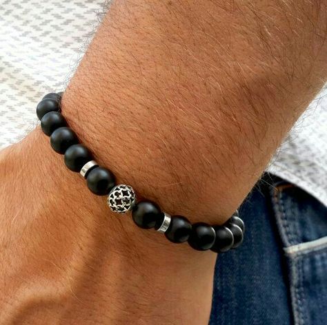 Bracelet Man, Meditation Bracelet, Wrist Wear, Mala Bracelet, Yoga Jewelry, Mens Beaded Bracelets, Bijoux Diy, Sterling Silver Bracelet, Gemstone Bracelet