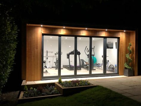 Garden Gyms, Gym Shed, Garden Gym, Backyard Gym, Insulated Garden Room, Gym Room At Home, Gym At Home, A Frame House Plans, Backyard Pavilion